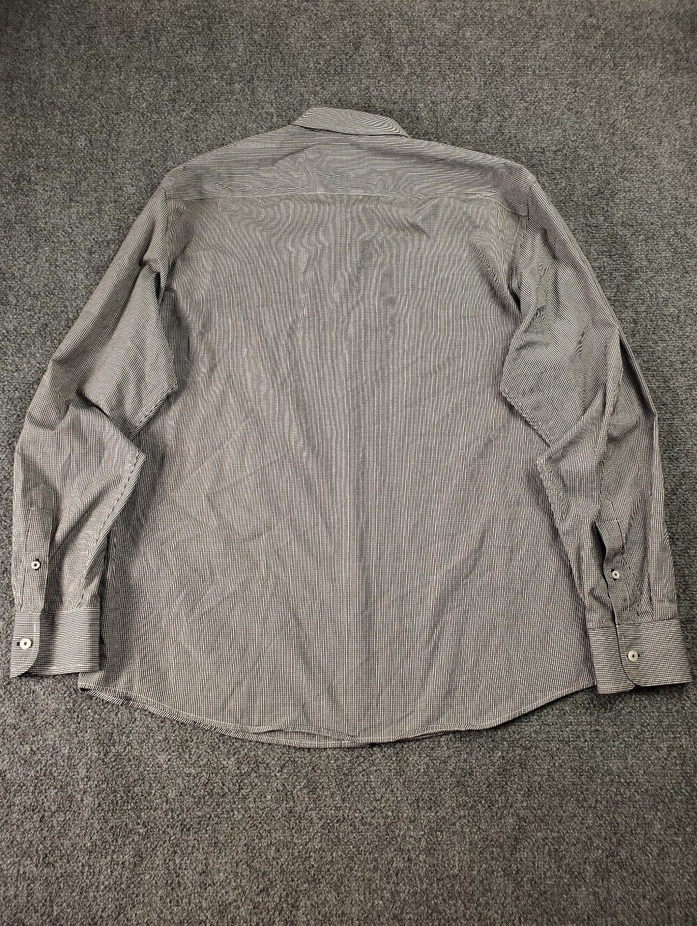 UNTUCKit Button Down Shirt XL Long Sleeve Micro Gingham Check Black White - Picture 3 of 9